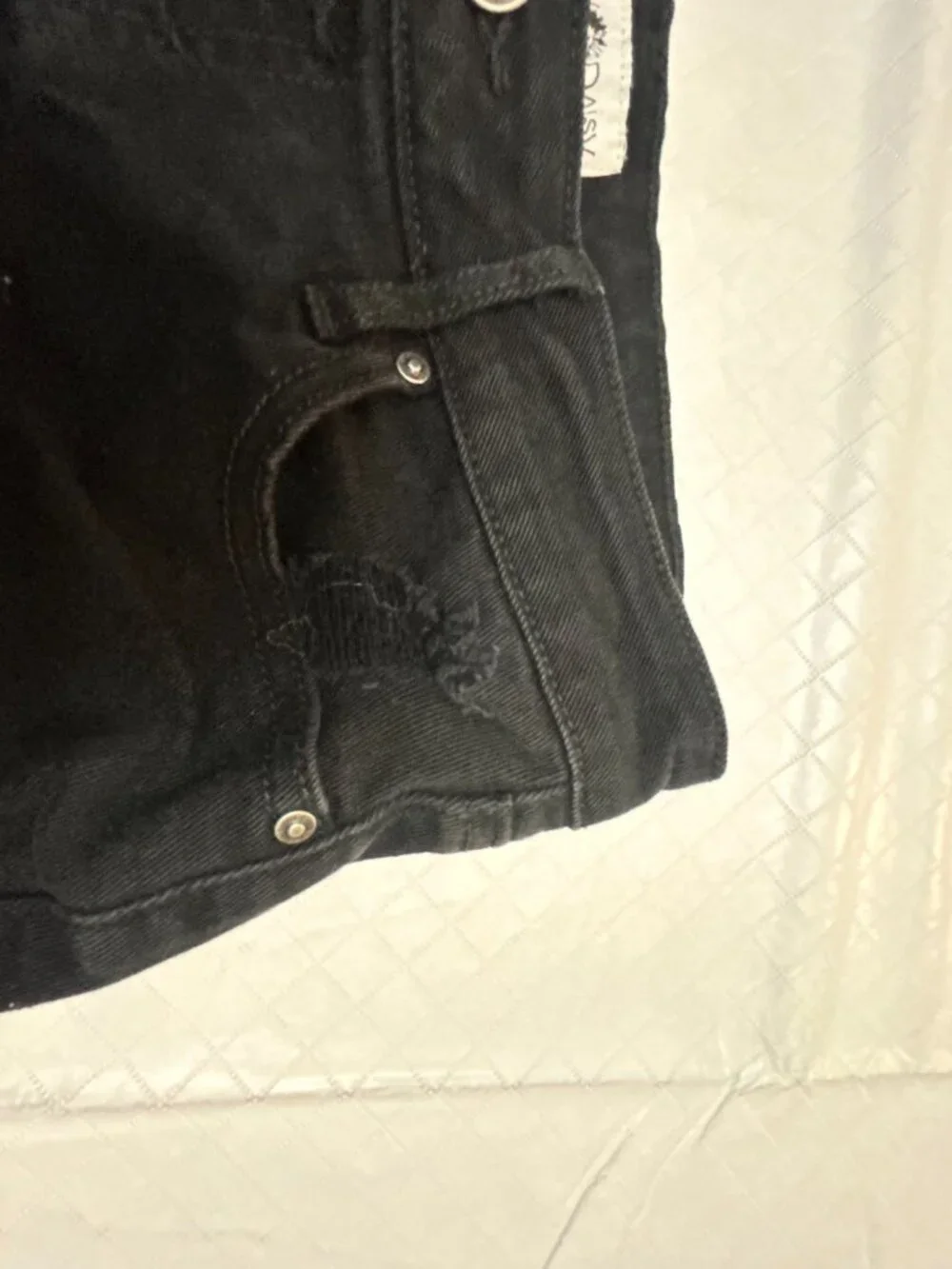 Black Daisy Black Denim Jean Shorts High Rise‎ Women’s